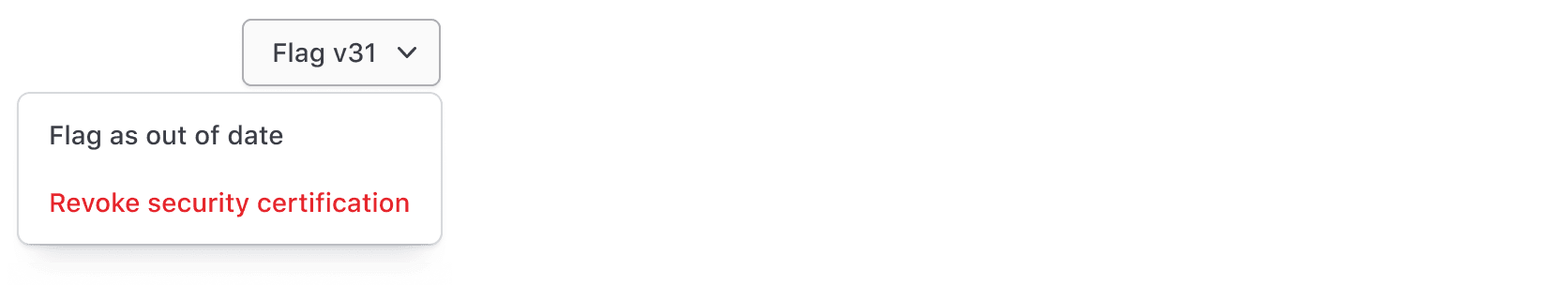 Example of a Dropdown with clear destructive language